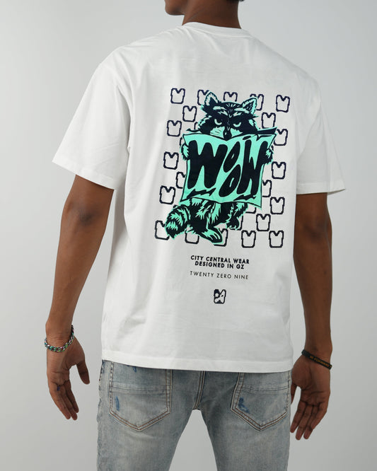 Unisex oversized boxy T-Shirt Front and Back Graphic prints in White