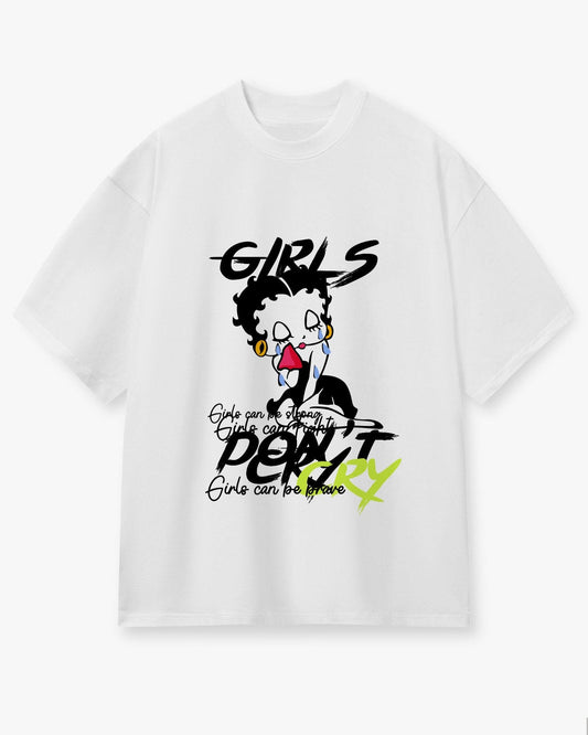 Unisex oversized boxy T-Shirt Front Graphic prints in White